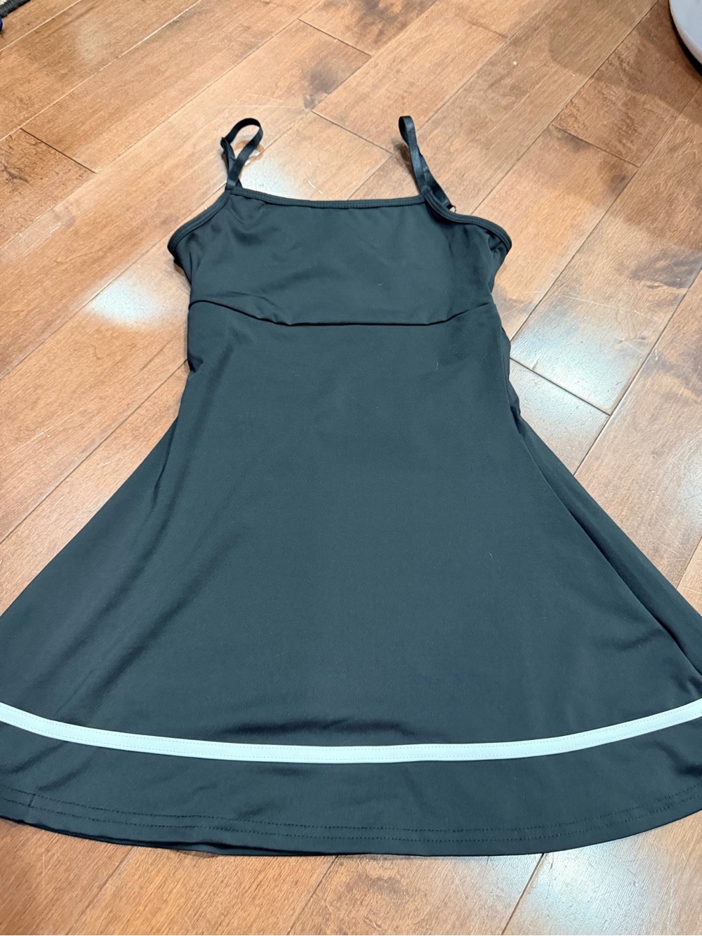 Black Spaghetti-Strap A-Line Dress
